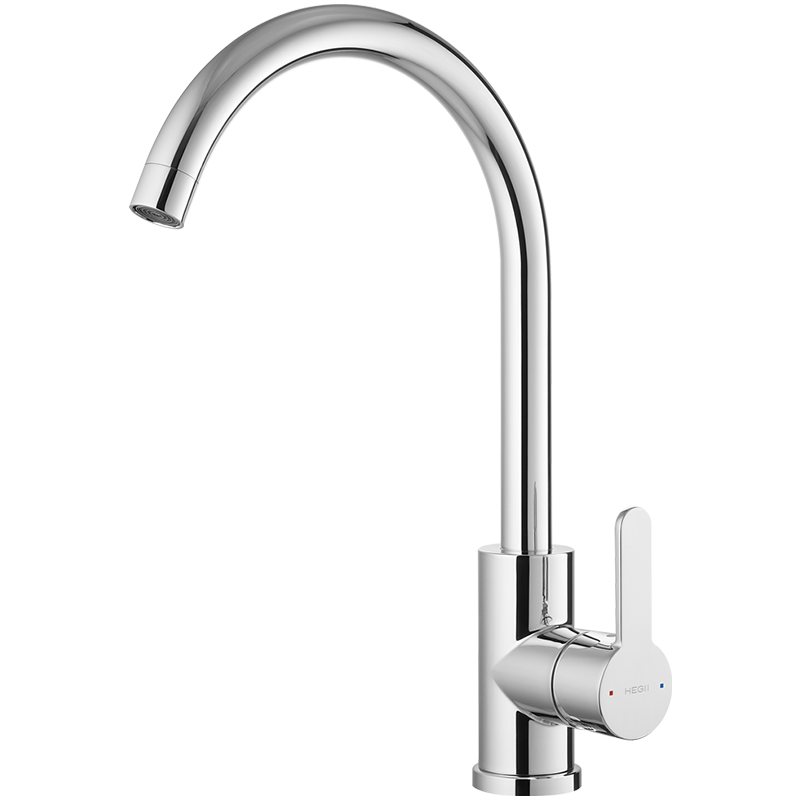 HEGII Kitchen Faucet, Zinc Alloy Sink Hot And Cold Water Outlet, 360° Rotating High-Flow Faucet HMF123-411B