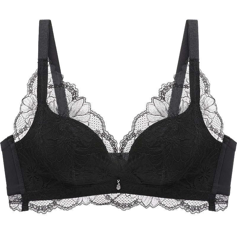 Ordifen Women's Wireless Push-Up Bra Set, Breathable Lace Antibacterial Bra for Small Breasts, Enhancing Brassiere XB1540
