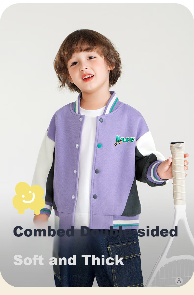 Ciciibear Boys' Baseball Jacket, 2024 New Autumn Style, Children's Outdoor Sports Outerwear, Baby Casual Patchwork Top 2