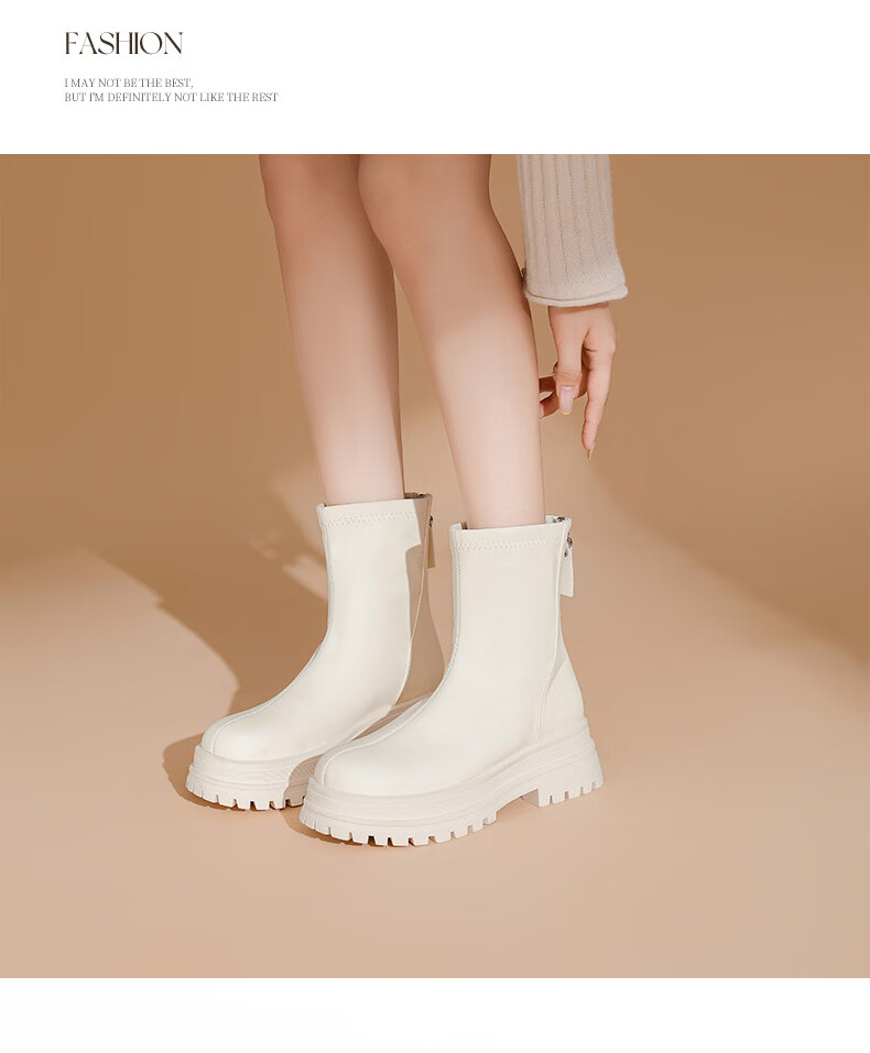 DAPHNE Fashion Heightening Ankle Boots for Women, Autumn And Winter Single Boots, Chelsea Martin Boots, Elastic Slim Boots, Black, Size 39 10