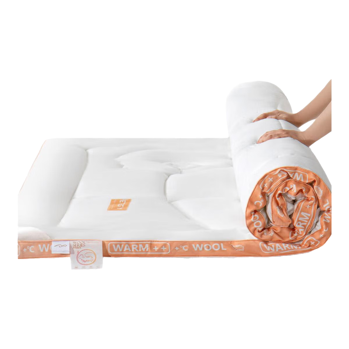 Shuixingjiafang Wool Mattress, Class A Antibacterial And Anti-Mite, Moisture-Absorbing And Heat-Generating, Foldable Bedding, 150*200cm, Thermal Heating