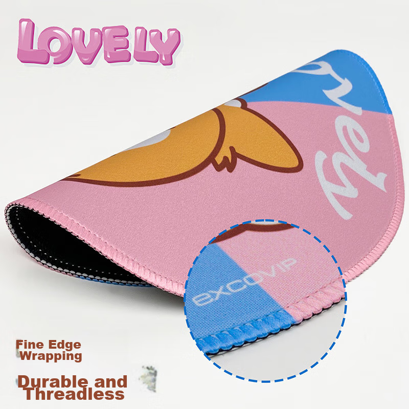 EXCO Cartoon Anime Mouse Pad Effort Mini Small Rectangular Edge-Locked Computer Office Cute Small Desktop Gaming Laptop Mat 0675 7