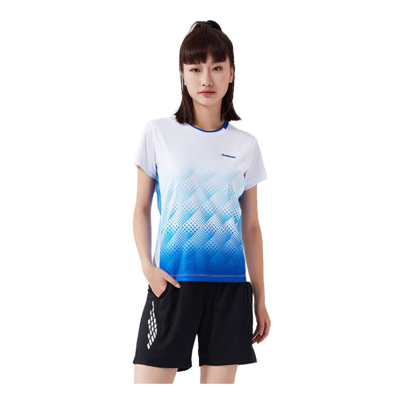 KAWASAKI Clearance Sale Professional Badminton Shirt, Women's Sports Short-Sleeve T-Shirt, Quick-Dry K2013, White, M