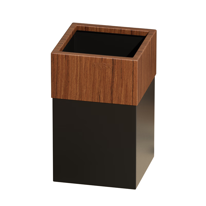 AKBK Trash Can, Living Room 18L, Walnut Wood Grain, New Chinese Style, Home Use, Internet-Famous Large Metal Kitchen, Light Luxury, 2026 New Model