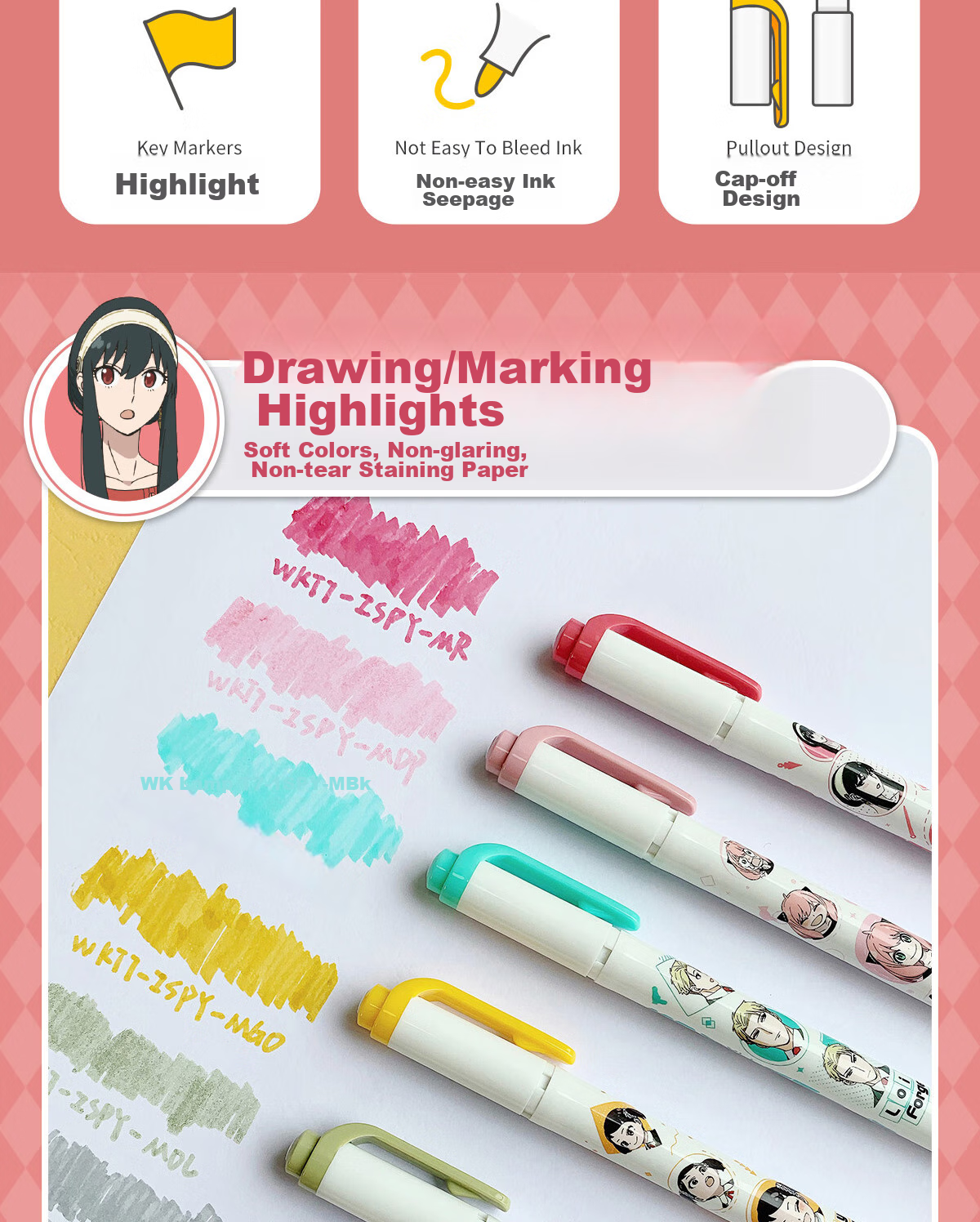 ZEBRA WKT7 Soft Fluorescent Pen, Limited Edition for Spy And Pretend Play, Student Planner Note-Taking Pen, Gentle Blue-Green Single Pe 4