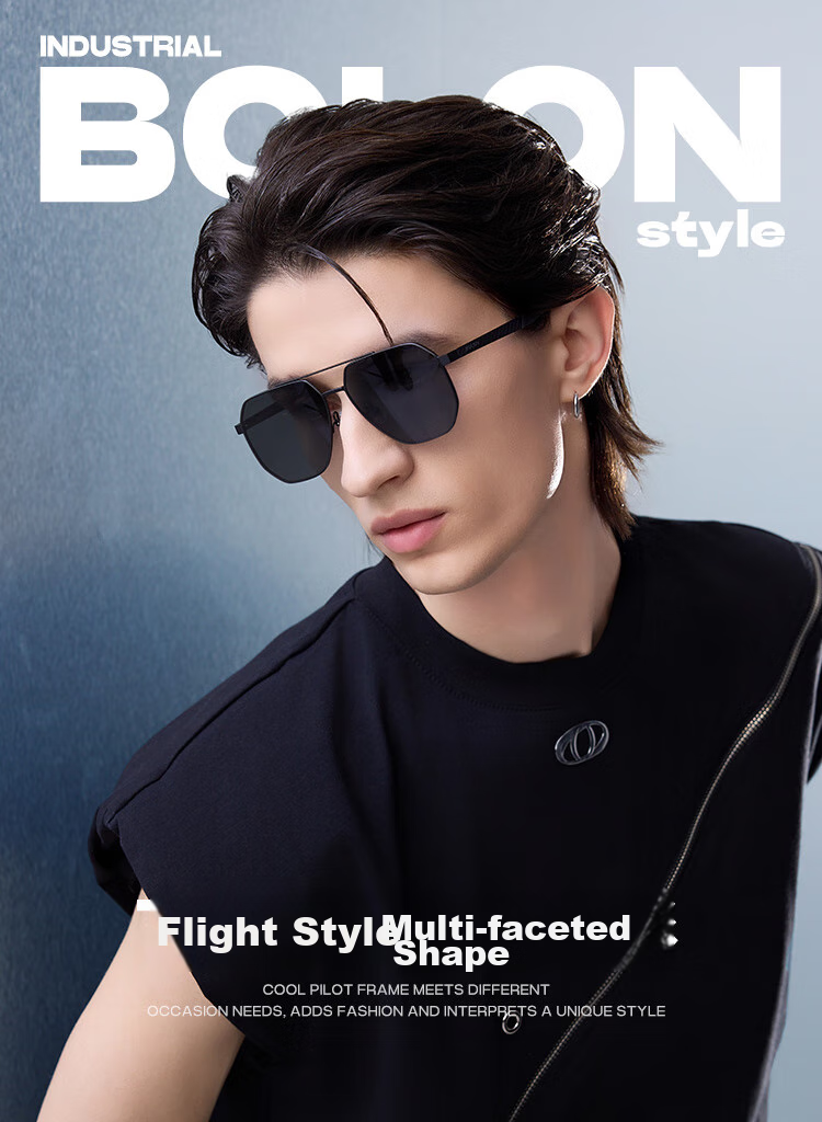 BOLON Eyeglasses-Inspired Aviator Polarized Sunglasses, Driving UV Protection Sunglasses for Men, Trendy Style BL7199D17 1