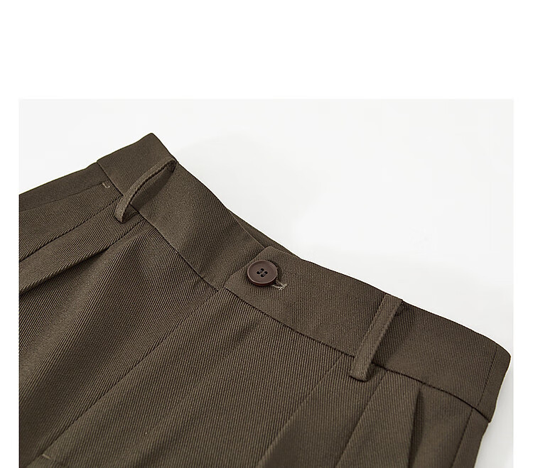 Dme [Casual Ceiling] Spring And Autumn Simple Mid-Rise Women's Pants, Straight-Leg Casual Trousers, Olive Green, S 10