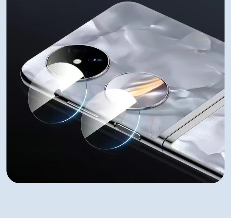 ESCASE Camera Lens Protector Premium Edition for Huawei Pocket 2, Full Coverage High Definition Glass Anti-Scratch Wear-Resistant Protective Ring Rear Film [Two Sets] 16