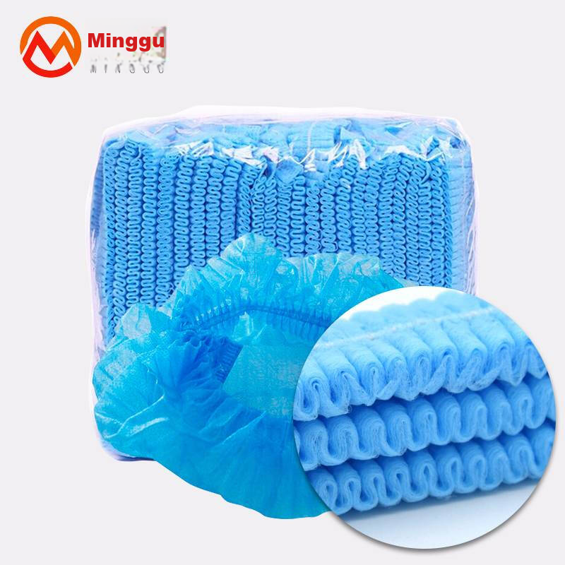 Одноразовые шапочки Minggu, защитные от пыли для кухни, из нетканого материала, синие, 100 шт.