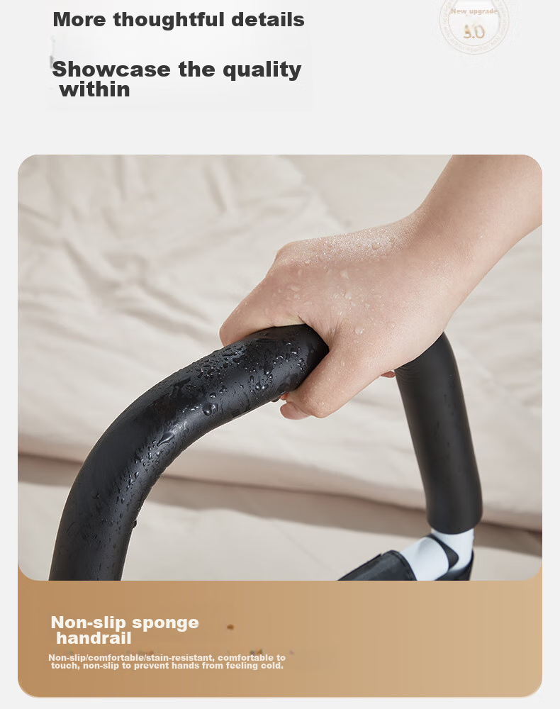 Meiruide No-Drill Bedside Handrail, Elderly Bed Assist Rail, Pregnant Women Getting Up Support Frame 8531-W 20