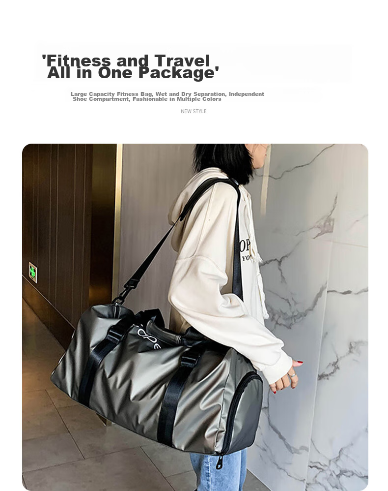 40,000 KM Fitness Bag Wet and Dry Separation Men's Short Trip Bag Women's Large Capacity Backpack Swimming Handheld Luggage Single Shoulder Crossbody Bag 5