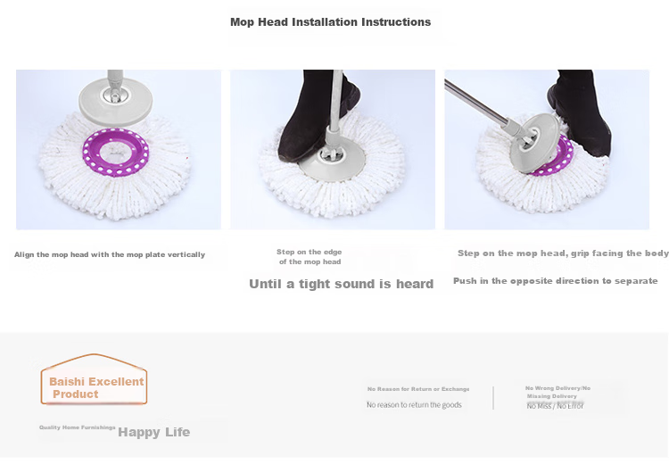 BEKAHIQ Rotating Mop with 4 Cleaning Cloths, Hands-Free Washing, 2026 Floor Mop Bucket, Lazy Spin-Dry Floor Mop for Home Use 14