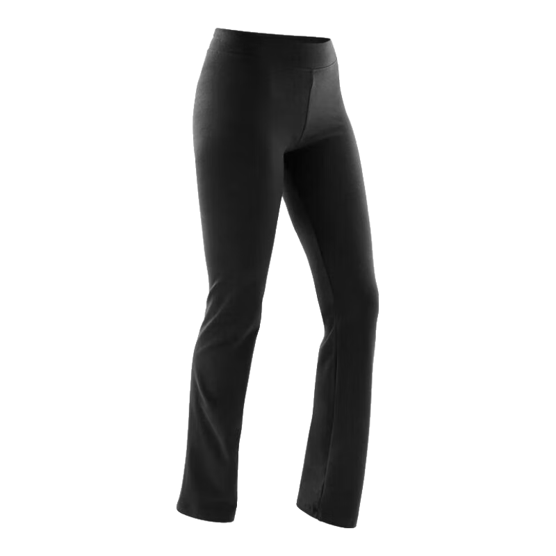 DECATHLON Women's Sports Pants, Casual Straight-Leg Loose-Fitting Slimming Yoga Leggings, Moisture-Wicking Long Trousers, Black, Size L-2455334