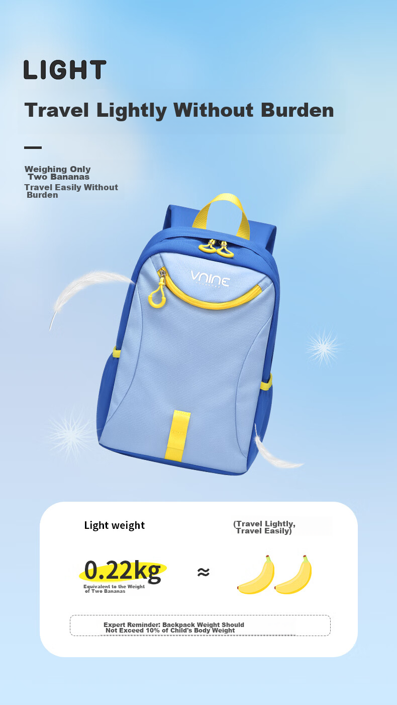 V.NINE Children's Backpack for Ages 3-6, Double Shoulder Bag for Boys And Girls, Outdoor Travel Hiking Bag, Toddler Educational Small Backpack for Boys 4