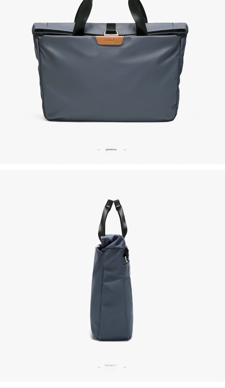 GOLF Business Briefcase, Men's Casual Large-Capacity Handbag, Can Fit 14-Inch Laptop, Fashionable Multifunctional Shoulder Crossbody Bag, 6J679424J Gray 19