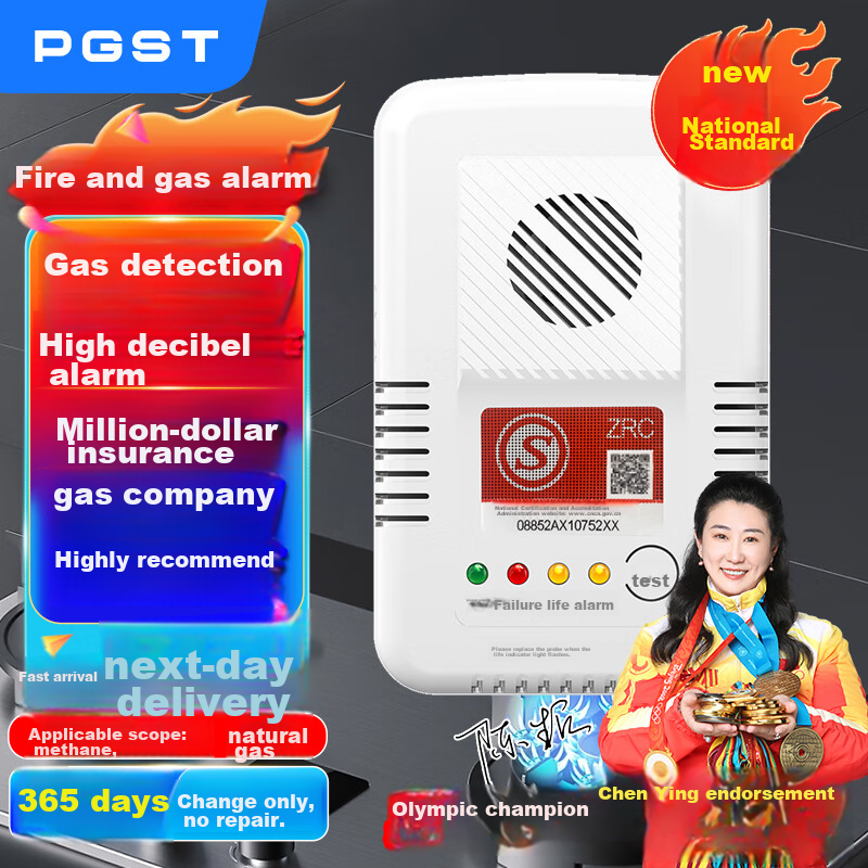 PGST Gas Alarm, Natural Gas Detector, Coal Gas Leak Alarm, Household Kitchen Natural Gas Detector, R03