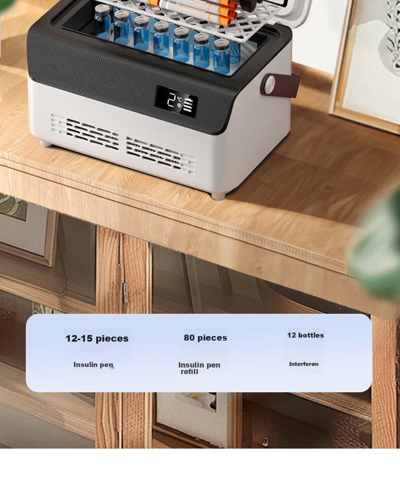 MENGXUAN Insulin Refrigerator Box, Portable Mini Fridge, Rechargeable Personal Cooling, Interferon Growth Hormone Outdoor Cooler 19