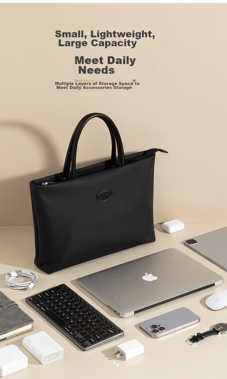 WOMT Womo Briefcase for Women, Handheld Laptop Bag 13.3/14 Inches Suitable for Apple, Huawei, Xiaomi, Lenovo Xiaoxin, ThinkPad, ASUS, Dell, HP, Microsoft 3