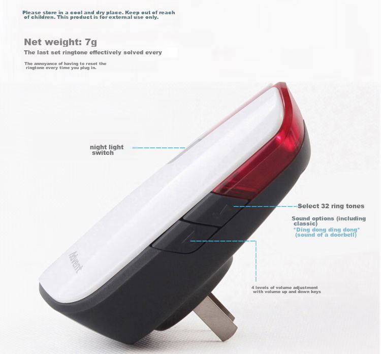 Advent Wireless Doorbell, Home Call Button, Long-Range E-581P One-To 4