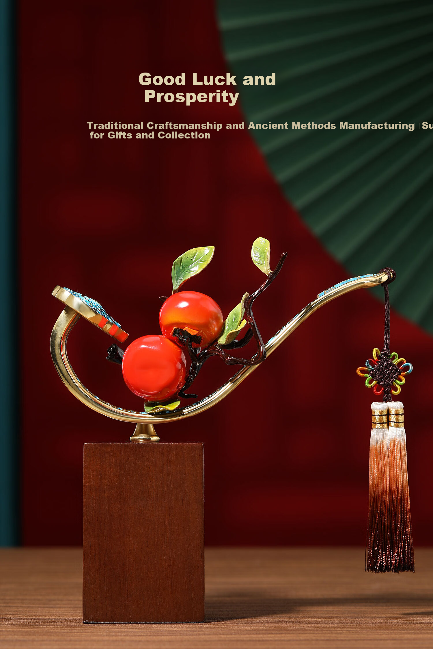 Damingtongjiang, Auspicious Copper Persimmon Ornament, Living Room Entrance Hallway Wine Cabinet Decoration, Housewarming Gift, Moving Present, Grand Opening Gift 1