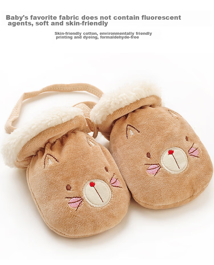 LAXIALIYA Baby Gloves for Autumn And Winter, Suitable for Infants Aged 0-1 Thickened Warm Children's Newborn Infant Fleece-Lined Sleepwear Anti-Freeze 8