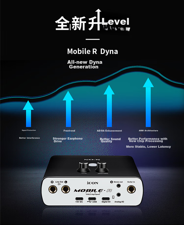 Aiken Mobile R Sound Card Live Streaming Kit, Computer And Phone OTG Direct Connection, 48V Phantom Power Supply, ASIO Driver, One-Key Voice Changer, Real-Time Monitoring, Voice Changer, Live Streaming Device 2