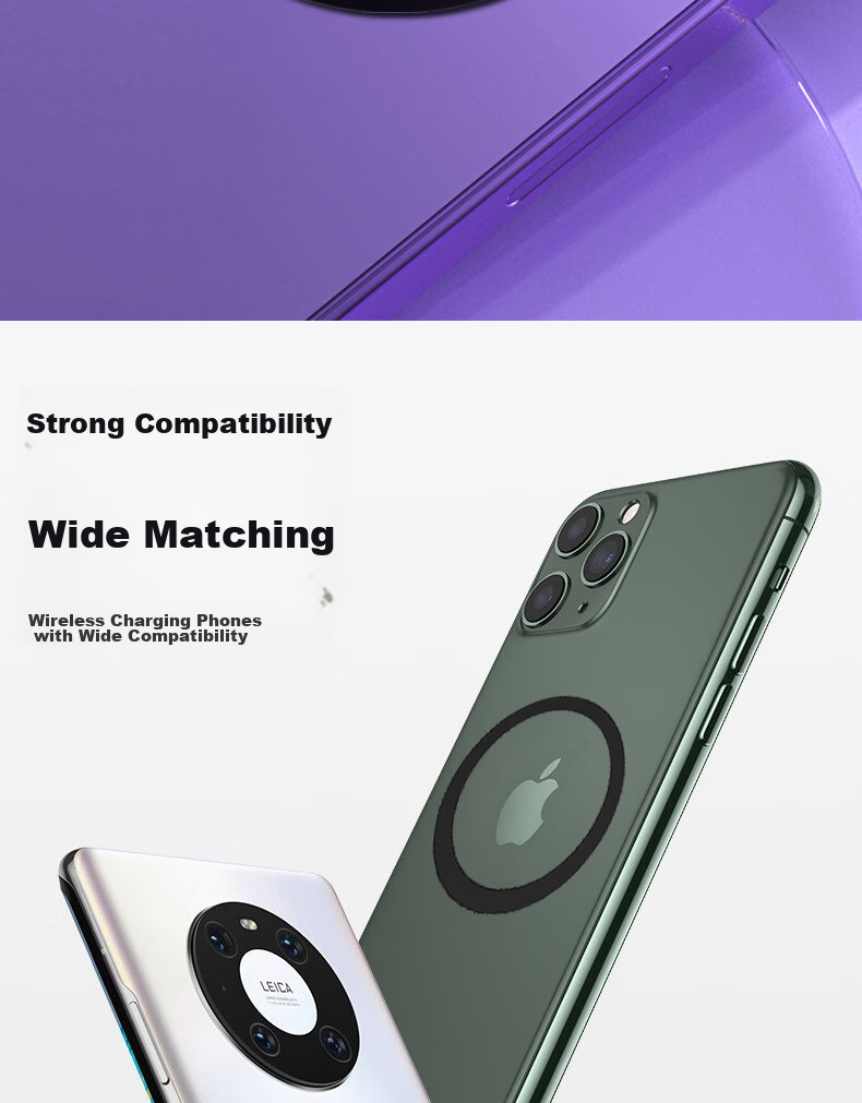 ESCASE [3-Pack] Wireless Charging Magnetic Ring MagSafe Phone Stand Circular Magnetic Disc Suction Cup for IPhone 14 And Samsung Phones, Universal White 2