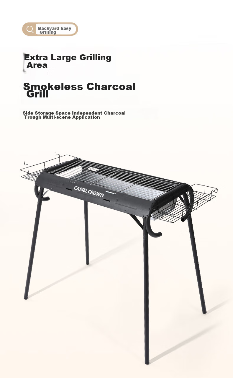 CAMELJEANS Home Barbecue Grill, Outdoor Camping Portable Charcoal Grill with Matching Griddle, 174BH05721 1