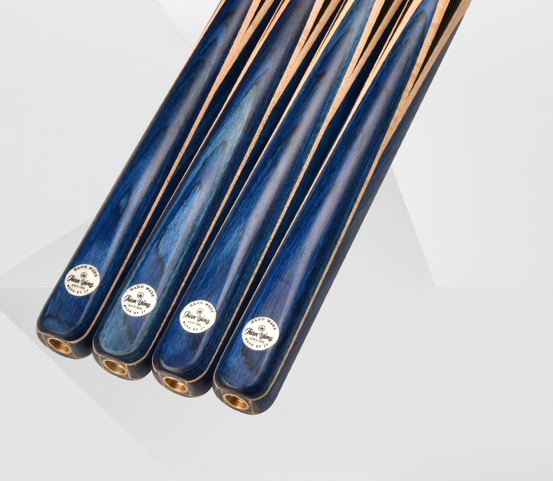 Jianying Billiard Cue Small Tip Chinese Black 8 Eight-Ball English Snooker White Waxwood Split Universal Pool Cue Blue Dragon 20