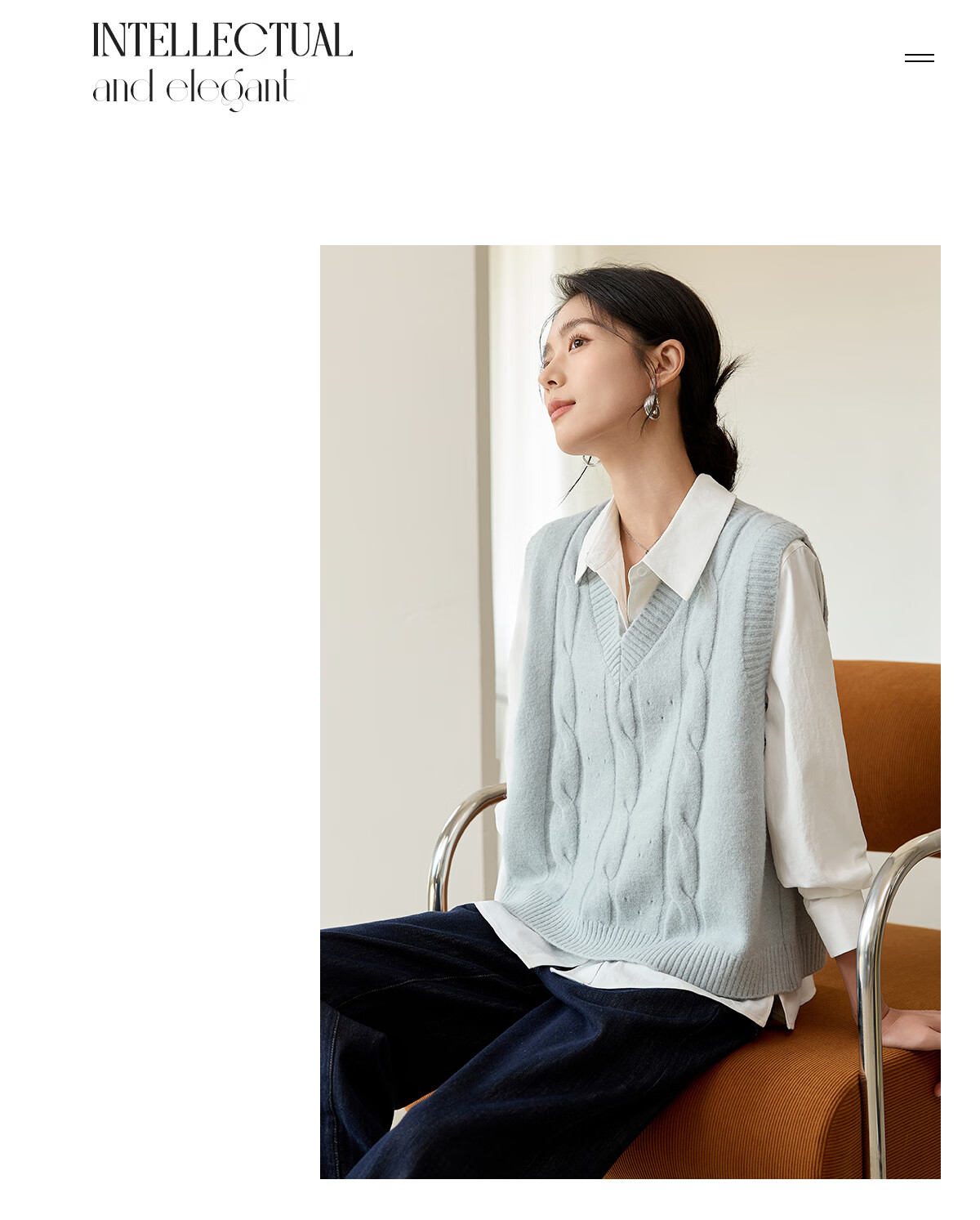 Chushen Spring And Autumn Knitted Vest for Women, Fashionable V-Neck Layered Knit Sweater Vest S51Z007 Light Gray Blue M 12