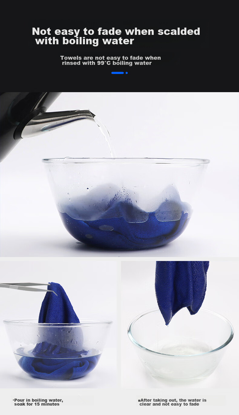 Good Weather Thick Cleaning Cloth for Car Washing, Property Maintenance, Kitchen Use, Lint-Free Towel, Two Pieces, 35*75cm, Blue 4