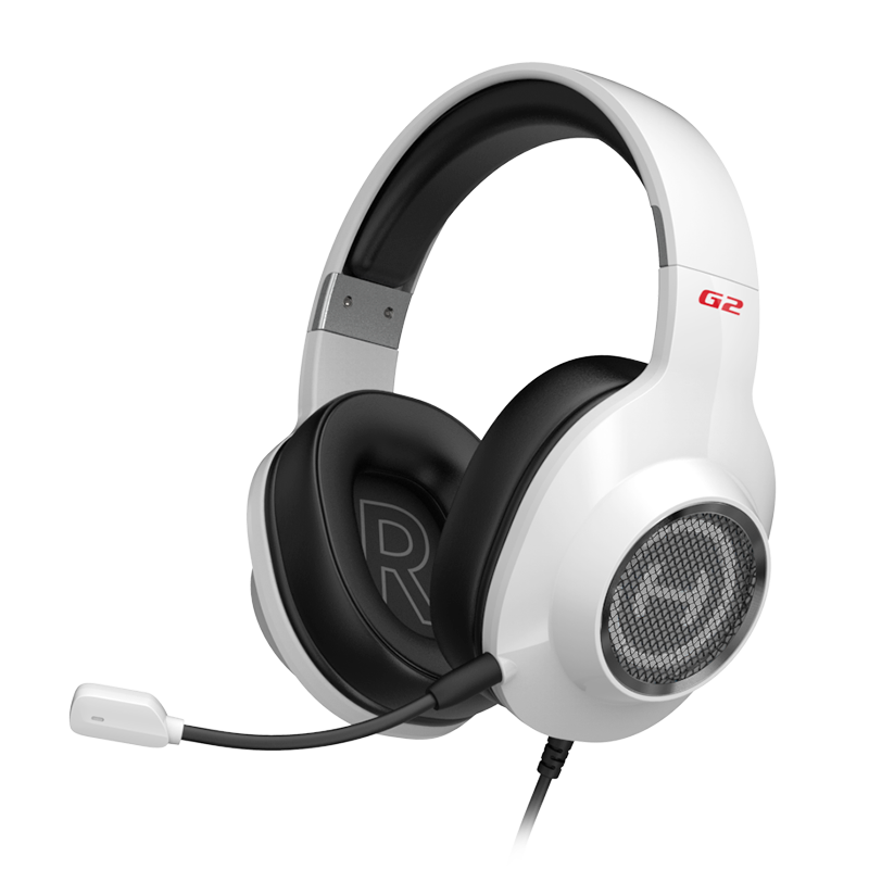 EDIFIER HECATE G2 Wired Standard Edition, 3.5mm Gaming Headset, Over-Ear Computer Online Class Office Headphones with Microphone And In-Line Control, Gift, White