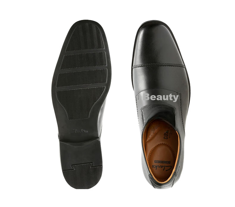 Clarks Tilden Cap Business Formal Men's Shoes, Cowhide Comfortable Breathable Square-Toe Derby Shoes for Me 16