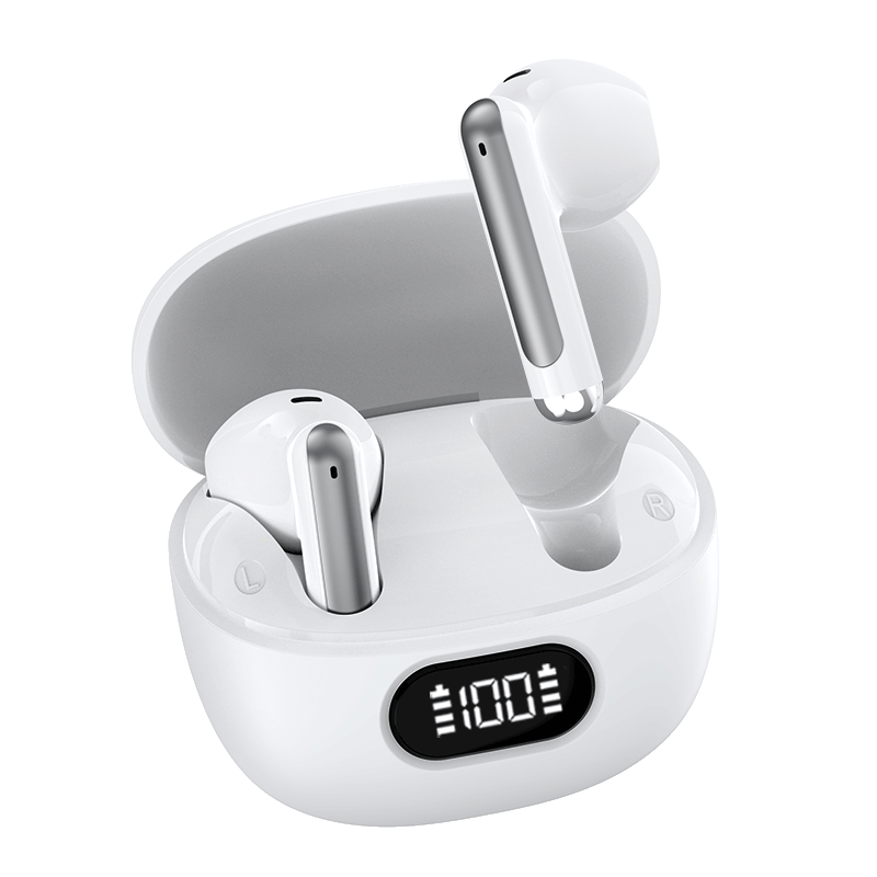 Dacom S53 TWS Bluetooth Earphones, True Wireless Mini Semi-In Sports Running Noise-Cancelling Gaming Music Long Battery Life Bluetooth 5.3 Digital Display Compatible with Apple, Huawei, Xiaomi