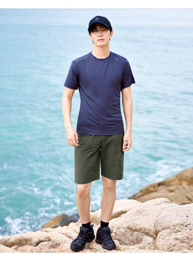Pioneer Camp Quick-Dry Men's Summer Outdoor Water-Repellent Loose Fit Stretch Sports Casual Cargo Shorts 18