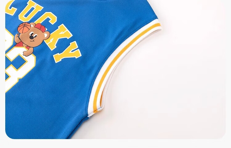 Dudujia Baby Quick-Dry T-Shirt Set, Summer Boys' Basketball Outfit, Stylish Children's Short-Sleeve Shorts Two-Piece Set, Blue, Size 100 10