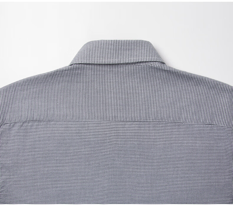 BLACKMONDAY Men's Houndstooth Cotton Brushed Long Sleeve Wrinkle-Resistant Business Casual Shirt 16