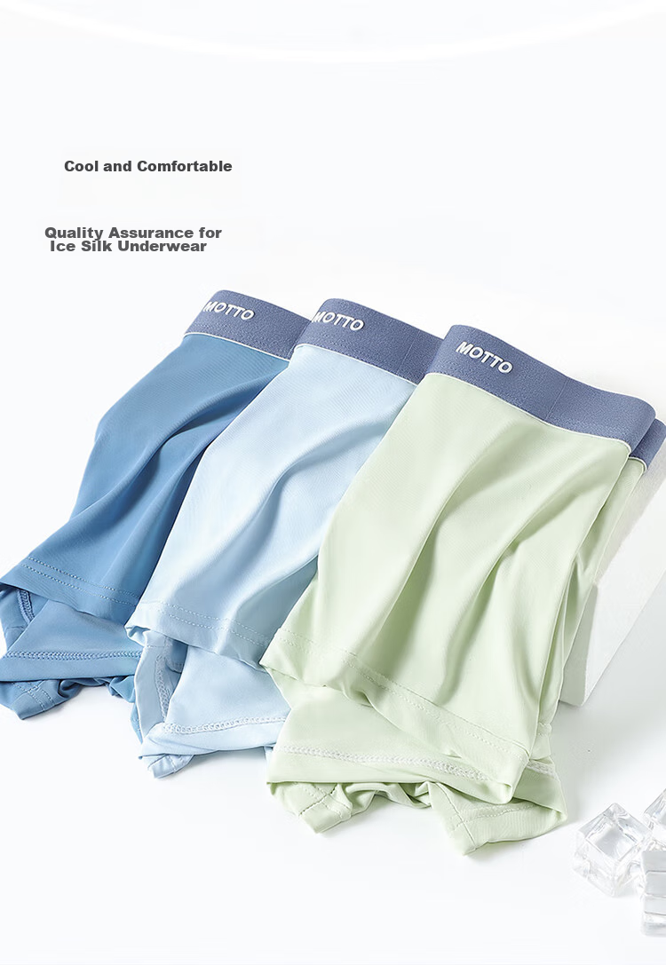 Bingxuemumian Youth Underwear for Boys, Puberty 12-16 Years Old, Ice Silk Boxer Briefs, Summer 3A Antibacterial Shorts for Older Childre 12