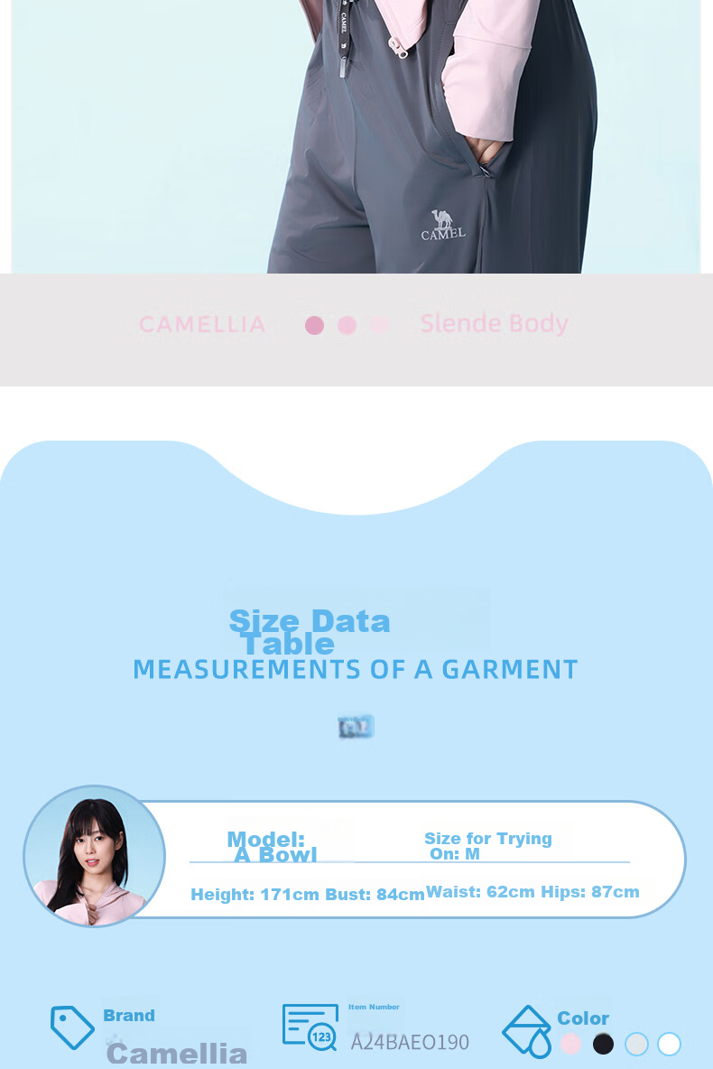 CAMEL [Camellia Series] Women's Sun Protection Clothing, Slim Fit, UV-Resistant, Cool And Breathable A24BAEO190 13