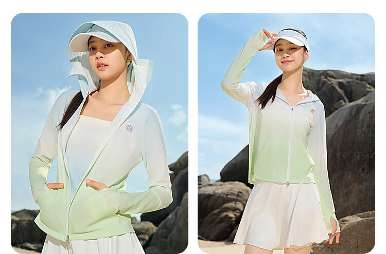 BOSIDENG Summer National Standard Sun Protection Jacket for Women, Short Style, UV-Resistant, Breathable, Slim-Fit, Lightweight Coat, UPF100 33