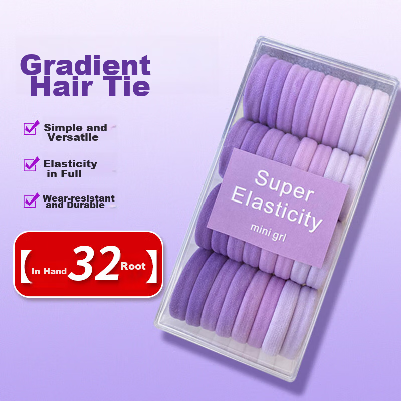 BATUREL Hair Ties, Seamless Gradient Hair Bands, High-Elasticity Rubber Bands, Internet-Popular Hair Ties for Children And Girls, Elegant Style