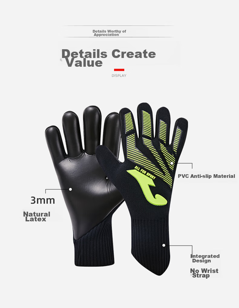 JOMA Soccer Goalkeeper Gloves for Adults And Children, Thickened Non-Slip Shock-Absorbing Competition Training Goalie Gloves Equipment Protective Gear 2