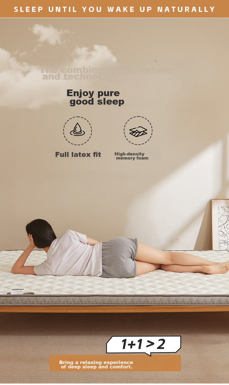 Sushidai Latex Memory Foam Mattress, Class A, 1.5-Meter Simmons Mattress, Thickened Foam Tatami Soft Pad, 150*200 3