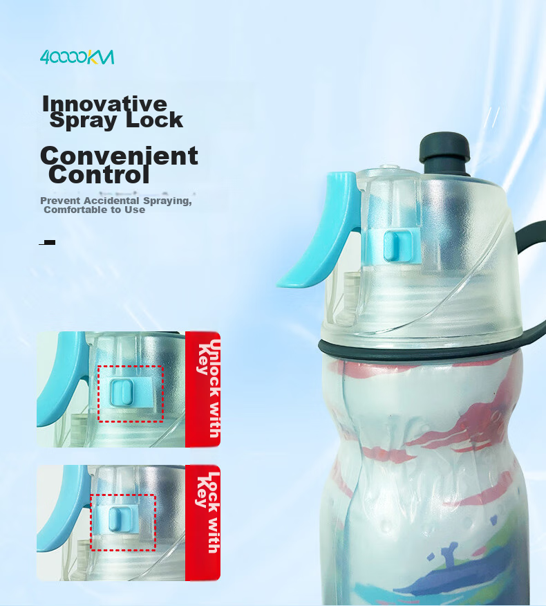 Siwangongli Spray Water Bottle for Summer Running, Fitness, Badminton, Large Capacity Cycling, Outdoor Portable Water Bottle 4