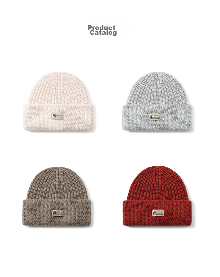 JIUMU Pure Wool Warm Knit Hat, Autumn And Winter Knitted Cap, Cold Hat, Winter Hat, Outdoor Ear Protection Cold-Resistant Cap for Women in Winter 20