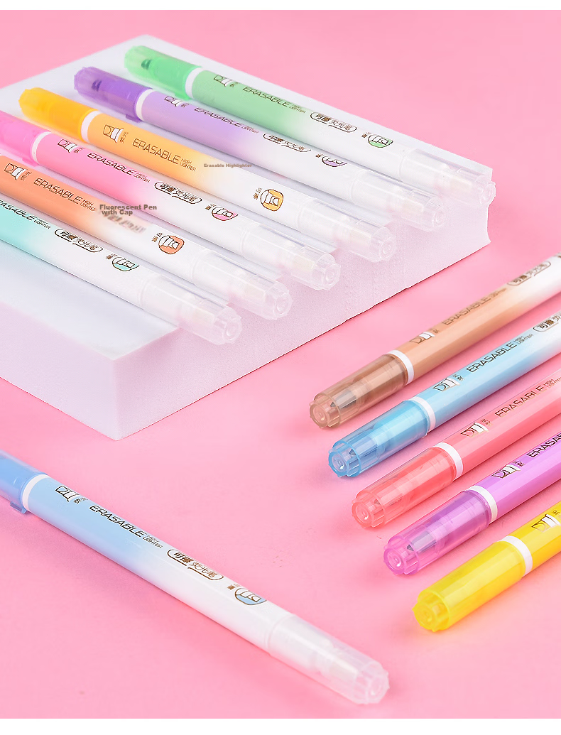 Genvana 12-Color Dual-Tip Erasable Highlighters, Office Training Key Marking Water-Based Pens, Colorful Eye-Catching, Journaling And Drawing Markers G-0545 7