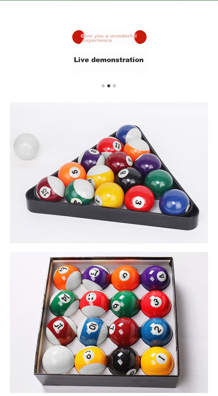 INVUI Billiard Ball, Black 8, Chinese Pool Table Ball, American Billiard, Trick Shot, Sixteen Colors, Large Size, Standard Ball, 57.2mm 4