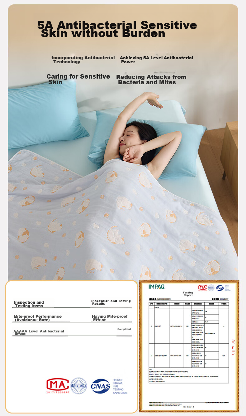 Hengyuanxiang Towel Blanket, Pure Cotton Class A Antibacterial, Six-Layer Gauze, All-Cotton Quilt, Air Conditioning Blanket, Thickened, 3.2 Jin, Milk Bun Roll 8