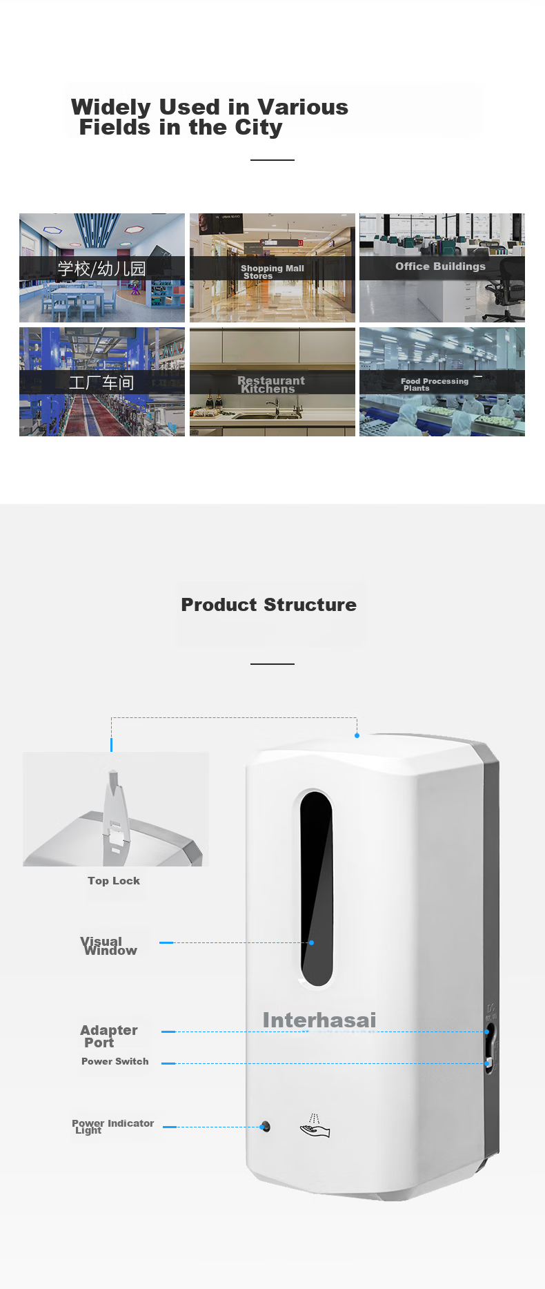 Interhasa! F9305 Automatic Soap Dispenser, Wall-Mounted Hand Soap Machine, Bathroom Soap Liquid Box 8