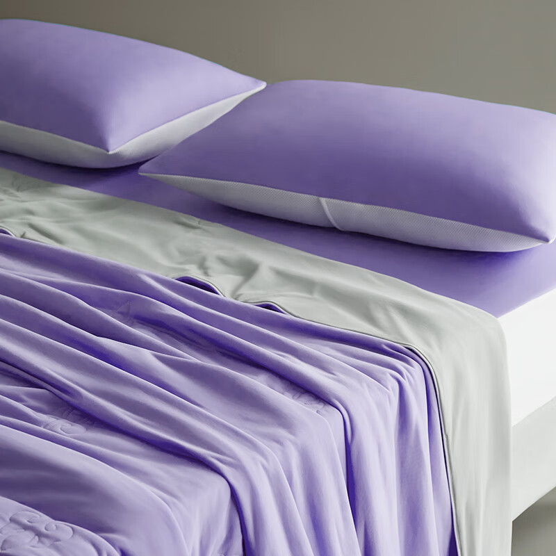 Irisette German Ice Silk Summer Cooling Quilt, Class A Antibacterial, Washable, Skin-Friendly, Cool-Feeling Air Conditioning Summer Blanket, 150*200cm, Healing Purple